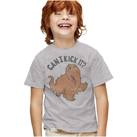Sesame Street Snuffleupagus Kick It Kids T Shirt for Youth Boys and Girls, Athletic Heather, X-Large
