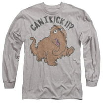 Sesame Street Snuffleupagus Kick It Unisex Adult Long-Sleeve T Shirt, Athletic Heather, 2X-Large
