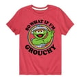 thumbnail image 1 of Sesame Street - So What If Im Grouchy - Toddler and Youth Short Sleeve Graphic T-Shirt, 1 of 5