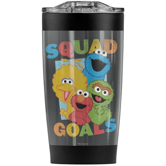 Sesame Street/Squad Goals Stainless Steel Tumbler 20 oz Coffee Travel Mug/Cup, Vacuum Insulated & Double Wall with Leakproof Sliding Lid | Great for Hot Drinks and Cold Beverages