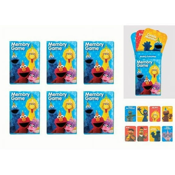 Various Sesame Street 'Stars' Mini Memory Games / Favors, 6 Count