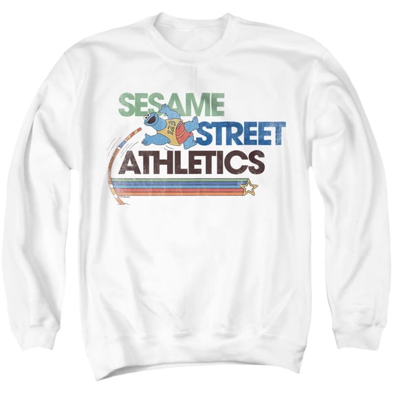 Sesame Street Street Athletics Unisex Adult Crewneck Sweatshirt, White, X-Large