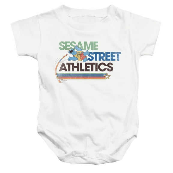 Sesame Street Street Athletics Unisex Infant Snap Suit for Baby, White, X-Large