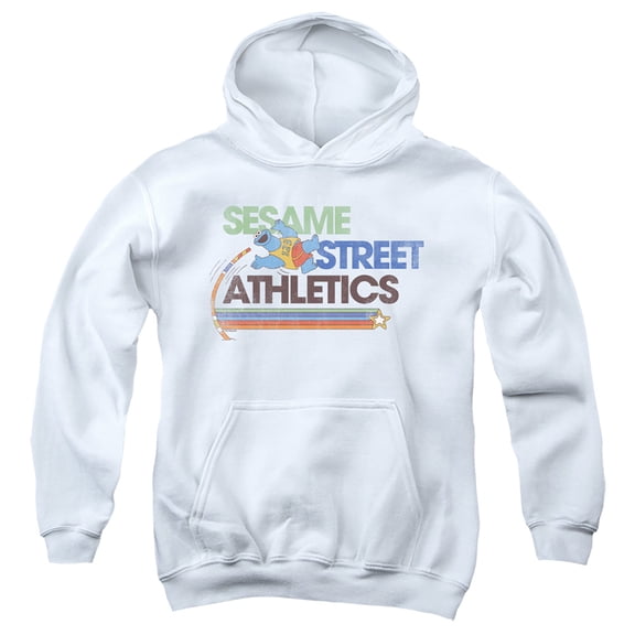 Sesame Street Street Athletics Youth Kids Boy/Girls Pull-Over Hoodie, White, Small