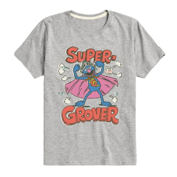 Sesame Street - Super Grover Cute - Toddler and Youth Short Sleeve Graphic T-Shirt