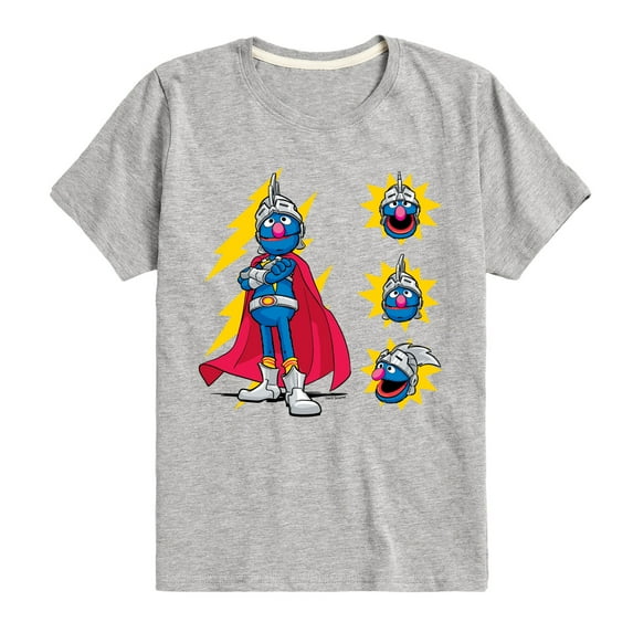 Sesame Street - Super Grover Grid - Toddler and Youth Short Sleeve Graphic T-Shirt