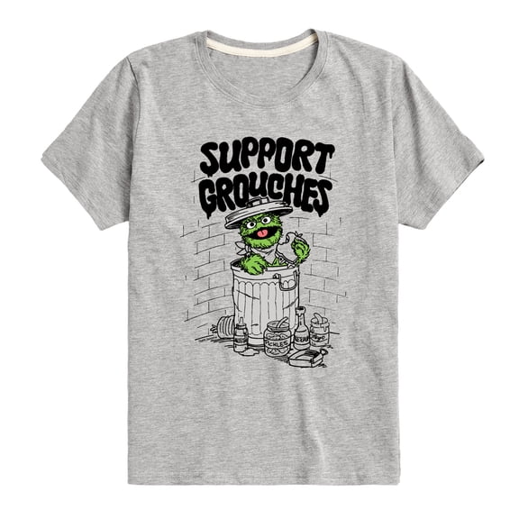Sesame Street - Support Grouches Oscar - Toddler and Youth Short Sleeve Graphic T-Shirt