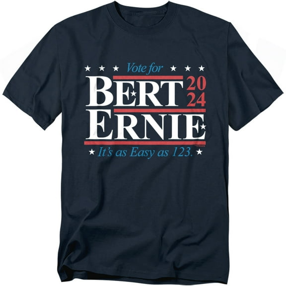 Sesame Street T-Shirt Bert Ernie For President 123 Vote Unisex Graphic Tee for Men & Women