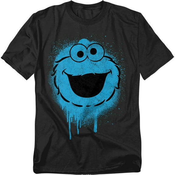 Sesame Street T-Shirt Cookie Monster Graffiti Spray Face Unisex Graphic Tee for Men & Women