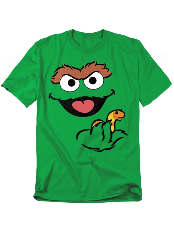 T-Shirt Oscar The Grouch Holding Slimey Unisex Graphic Tee for Men & Women