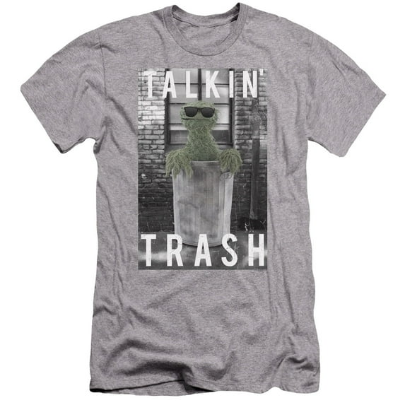 Sesame Street - Talkin Trash - Premium Slim Fit Short Sleeve Shirt - Large