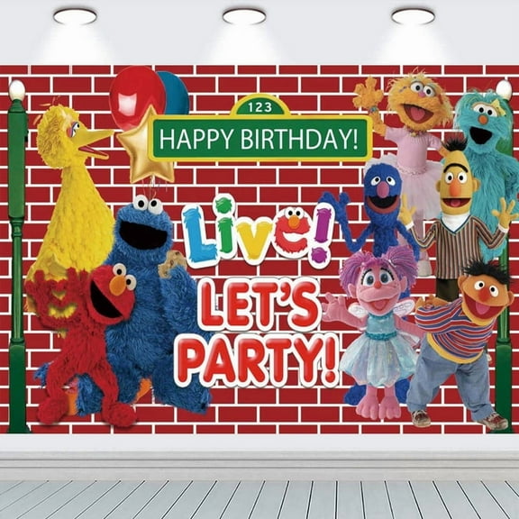 Sesame Street Taspestry Post Banner Backdrop Background Party Supplies Wall Decor