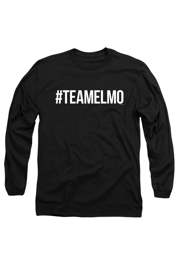Team Elmo v Rocco Unisex Adult Long-Sleeve T Shirt, Black, 2X-Large
