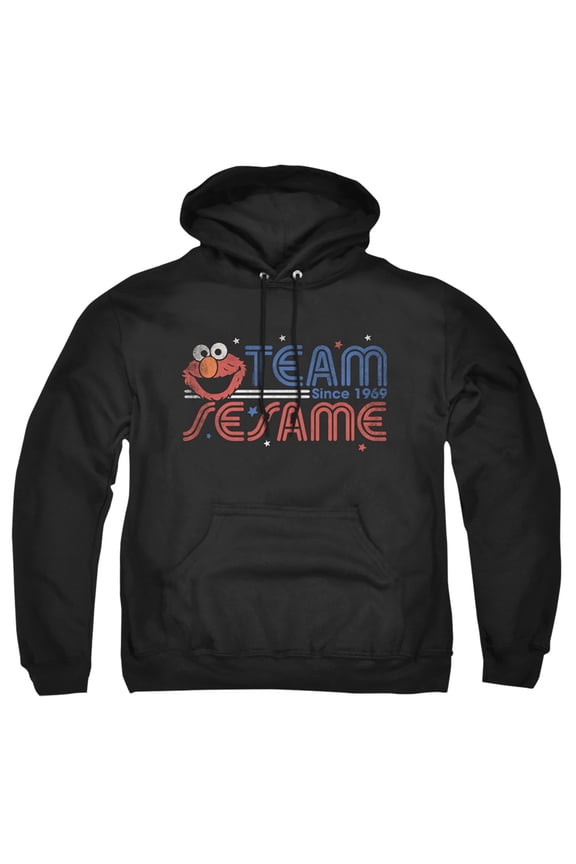 Team Sesame Adult Pull-Over Hoodie, Black, 4X-Large