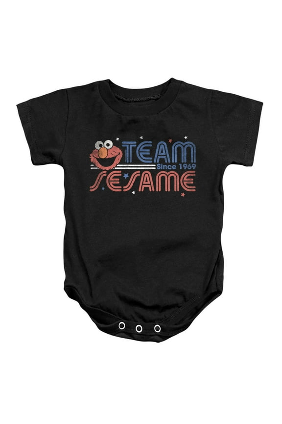 Team Sesame Unisex Infant Snap Suit for Baby, Black, Medium