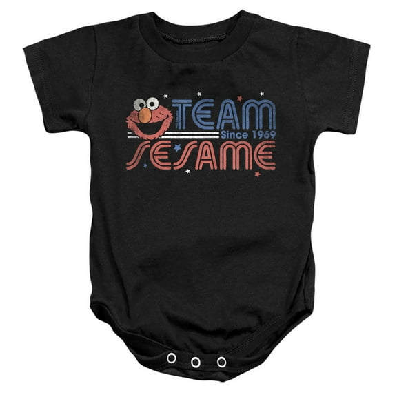 Sesame Street Team Sesame Unisex Infant Snap Suit for Baby, Black, X-Large