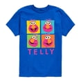 thumbnail image 1 of Sesame Street - Telly Grid - Toddler and Youth Short Sleeve Graphic T-Shirt, 1 of 5