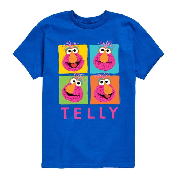 Sesame Street - Telly Grid - Toddler and Youth Short Sleeve Graphic T-Shirt