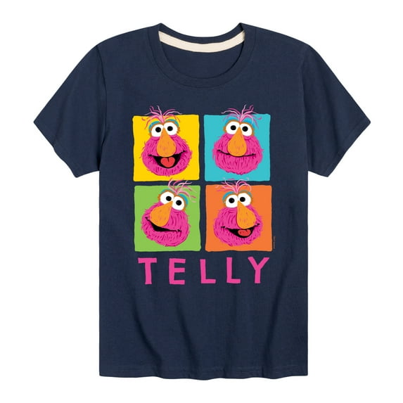 Sesame Street - Telly Grid - Toddler and Youth Short Sleeve Graphic T-Shirt
