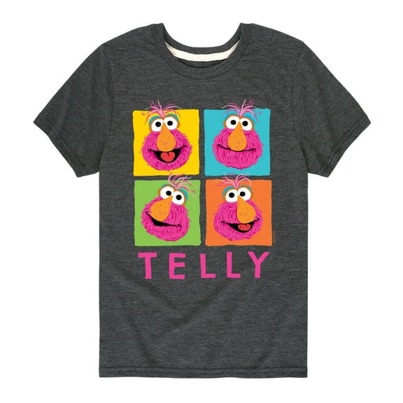 Sesame Street - Telly Grid - Toddler and Youth Short Sleeve Graphic T-Shirt
