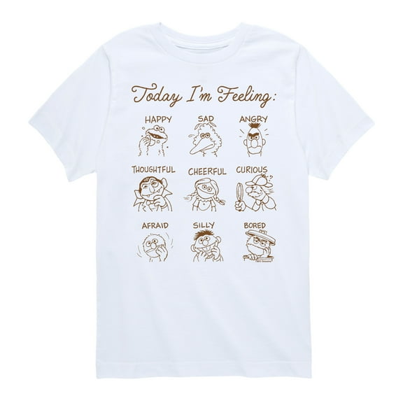 Sesame Street - Today Im Feeling Grid - Toddler and Youth Short Sleeve Graphic T-Shirt