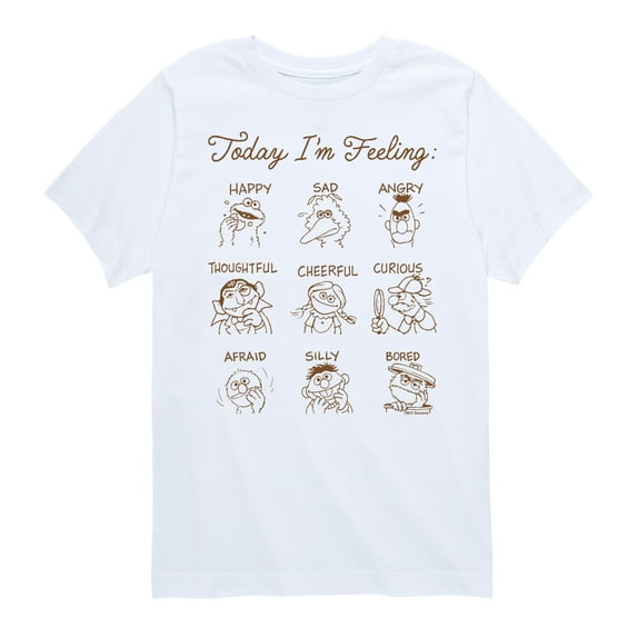 Sesame Street - Today Im Feeling Grid - Toddler and Youth Short Sleeve Graphic T-Shirt