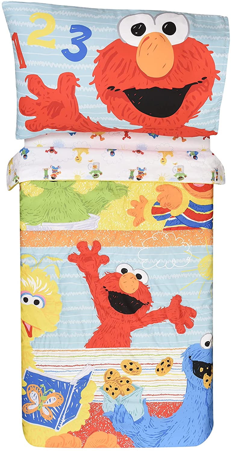Sesame Street Toddler Bedding Sheet Set 3 Piece Set for Kids With ...
