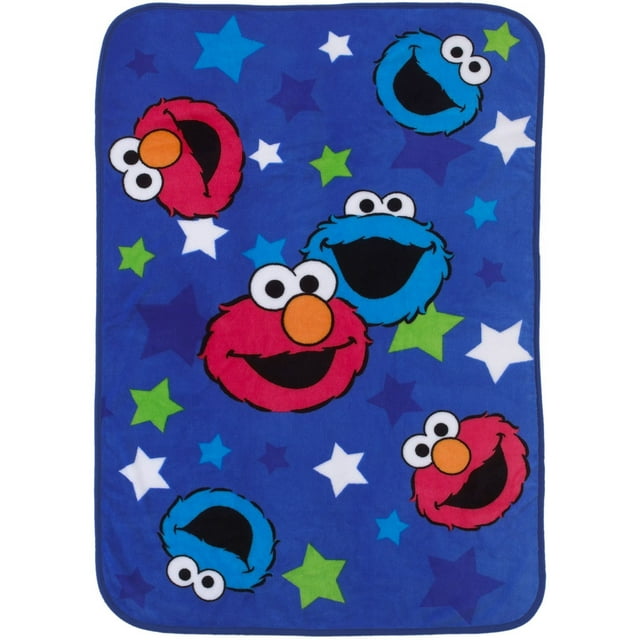 Sesame Street Kids' Soft & Cozy Toddler Blanket Elmo & Cookie Monster