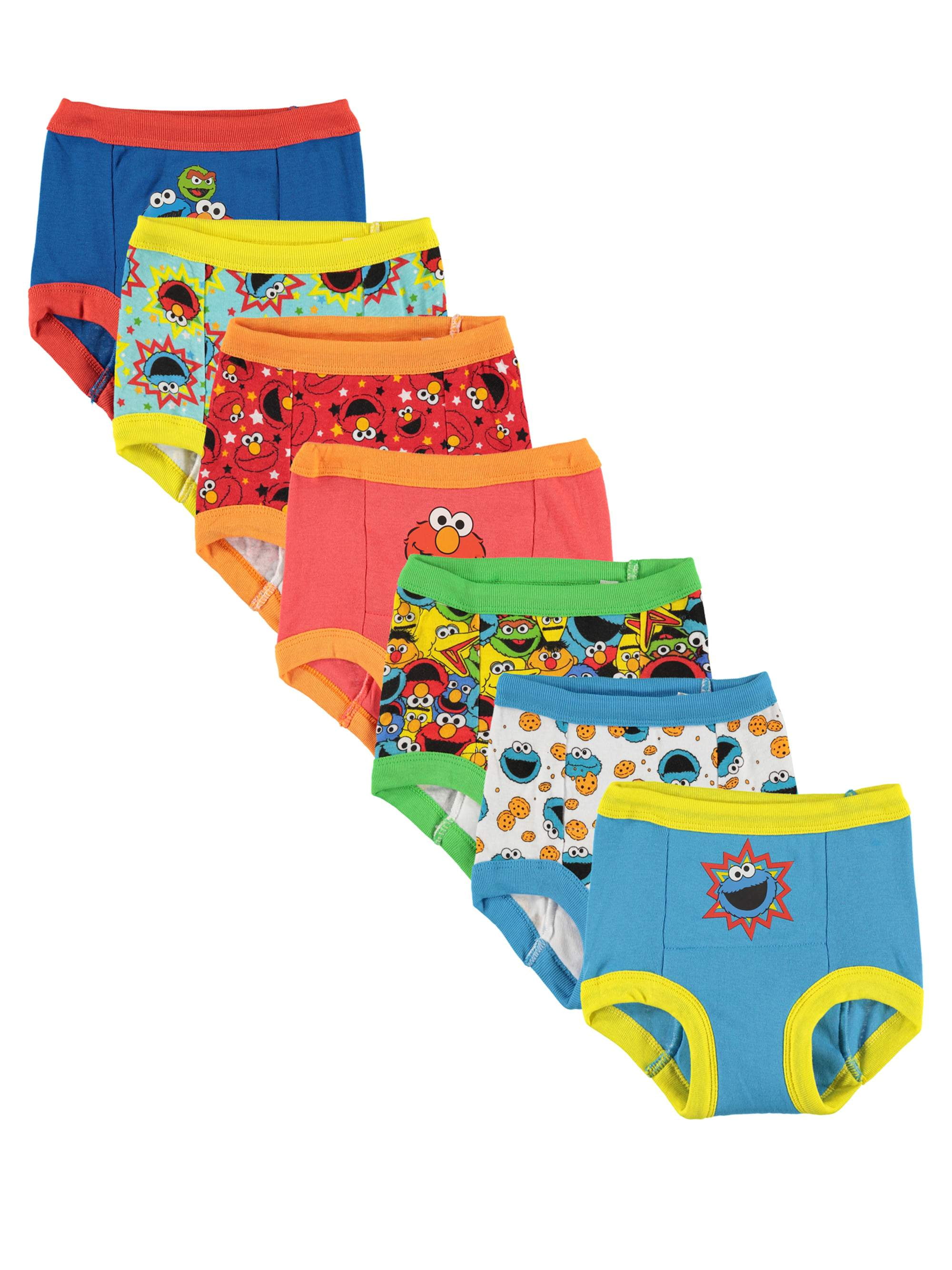 Sesame Street Boys' Toddler Friends 7-Pack Training Pants 2T, 3T, 4T,  Sesame 