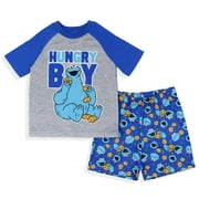 Sesame Street Toddler Boy's Cookie Monster Hungry Boy Sleep Pajama Set Short