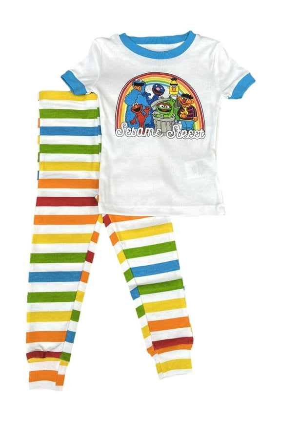 Toddler Boys Colorful Stripe Cotton Pajamas Elmo Sleep Set 3T