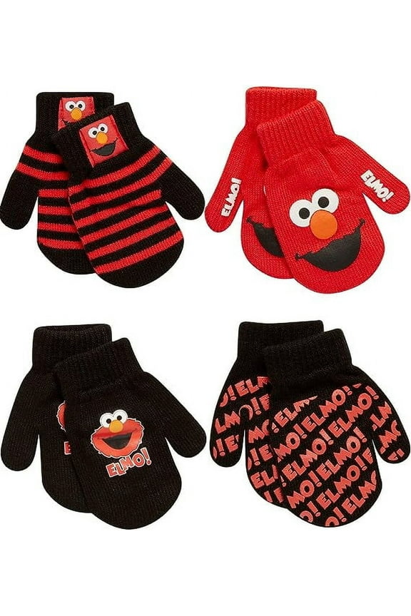 Toddler Boys’ Mittens – Elmo, Cookie Monster, Big Bird, Oscar the Grouch (2T-4T)