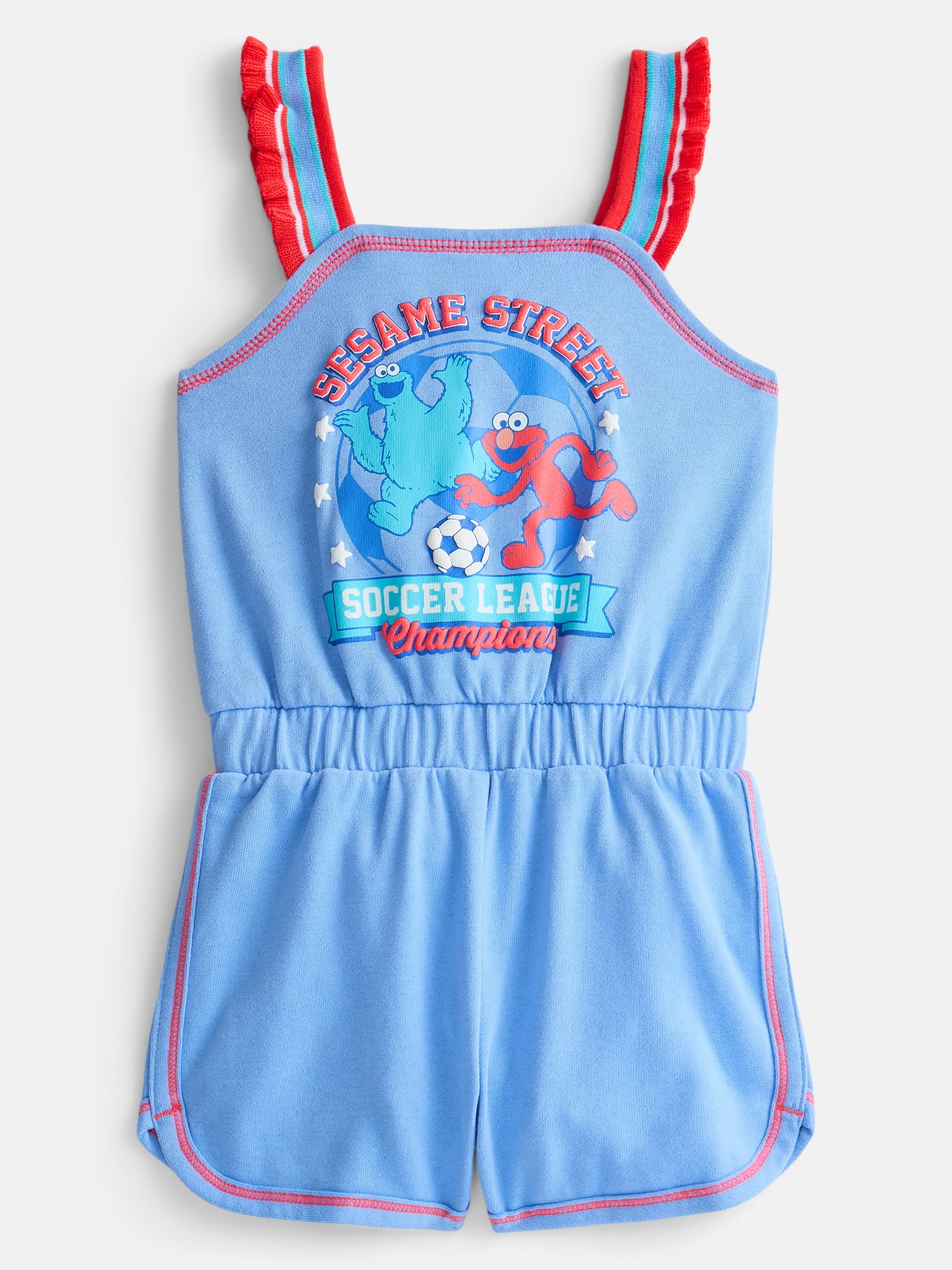 Sesame Street Toddler Girls Sleeveless Romper, Sizes 12M-5T