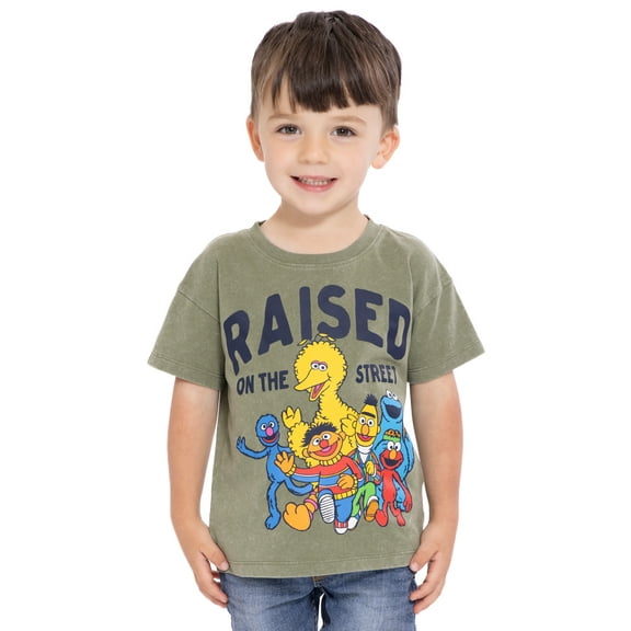 Sesame Street Toddler Short Sleeve Graphic Crewneck Tee, Sizes 12M-5T