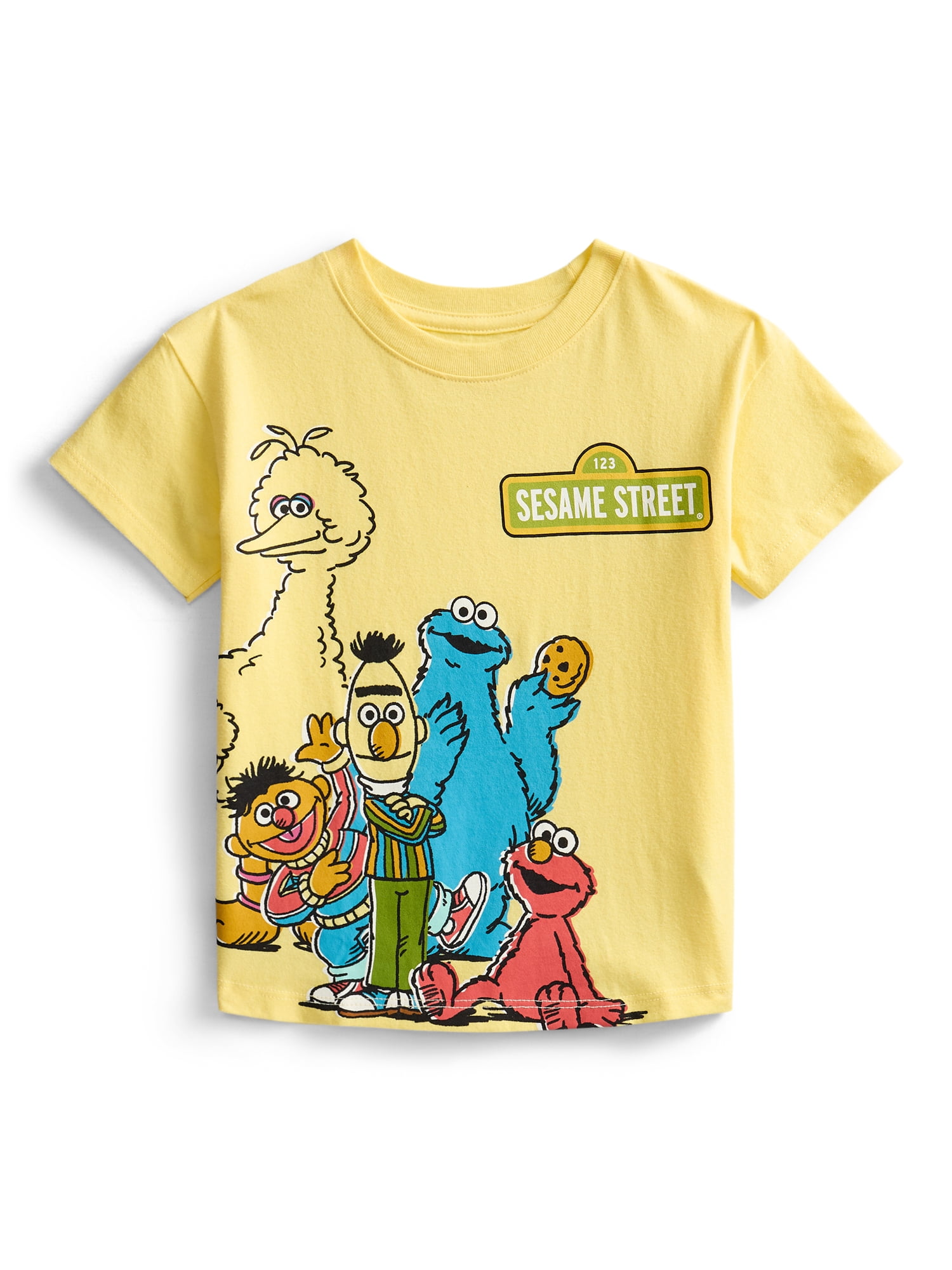 Sesame Street Toddler Short Sleeve Graphic Crewneck Tee, Sizes 12M-5T