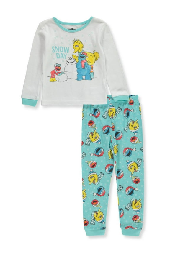 Toddler 'Snow Day' Elmo, Cookie and Big Bird Pajama Set (Size 4T)