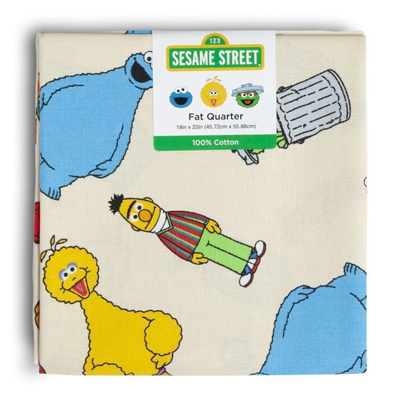 Sesame Street Toss, Fat Quarter Sewing & Craft Fabric by the Quarter