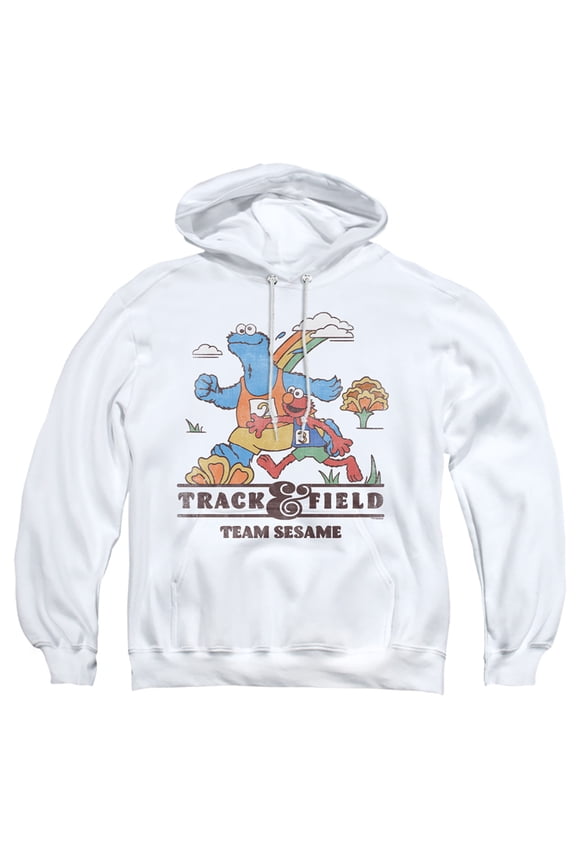 Track & Field Adult Pull-Over Hoodie, White, Medium