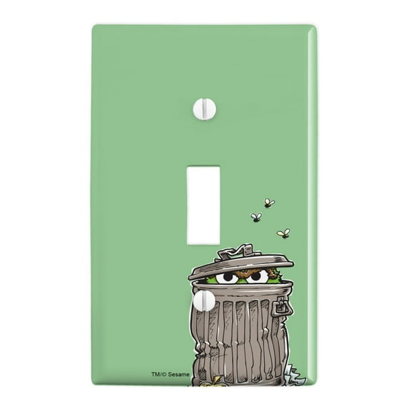 Sesame Street Trash Can Oscar the Grouch Plastic Wall Decor Toggle Light Switch Plate Cover