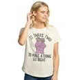 thumbnail image 1 of Sesame Street Two Headed Monster Takes Two Women's Graphic T-Shirt Rolled Sleeve Tee, 1 of 5
