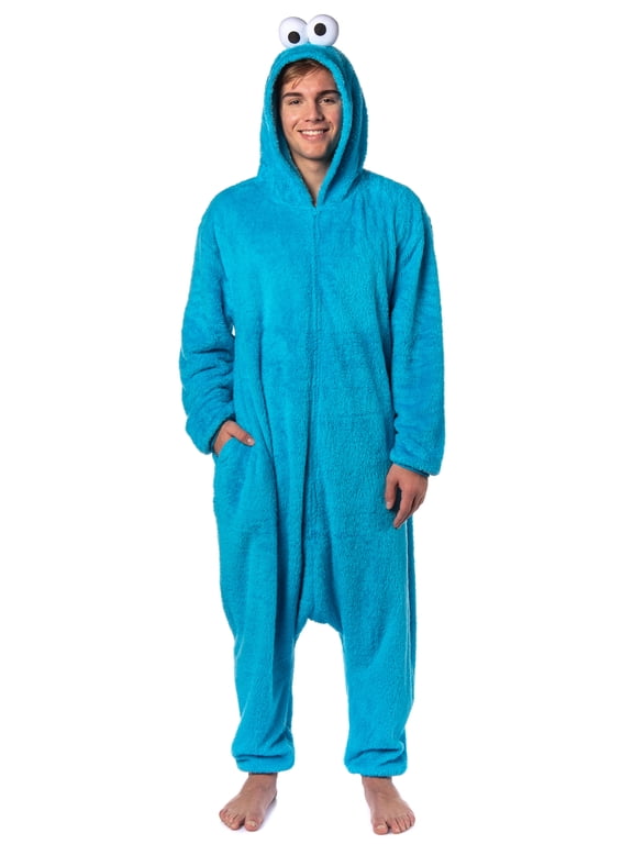 Sesame Street Union Suit Adult Kigurumi Costume Pajama Fleece Hooded One Piece