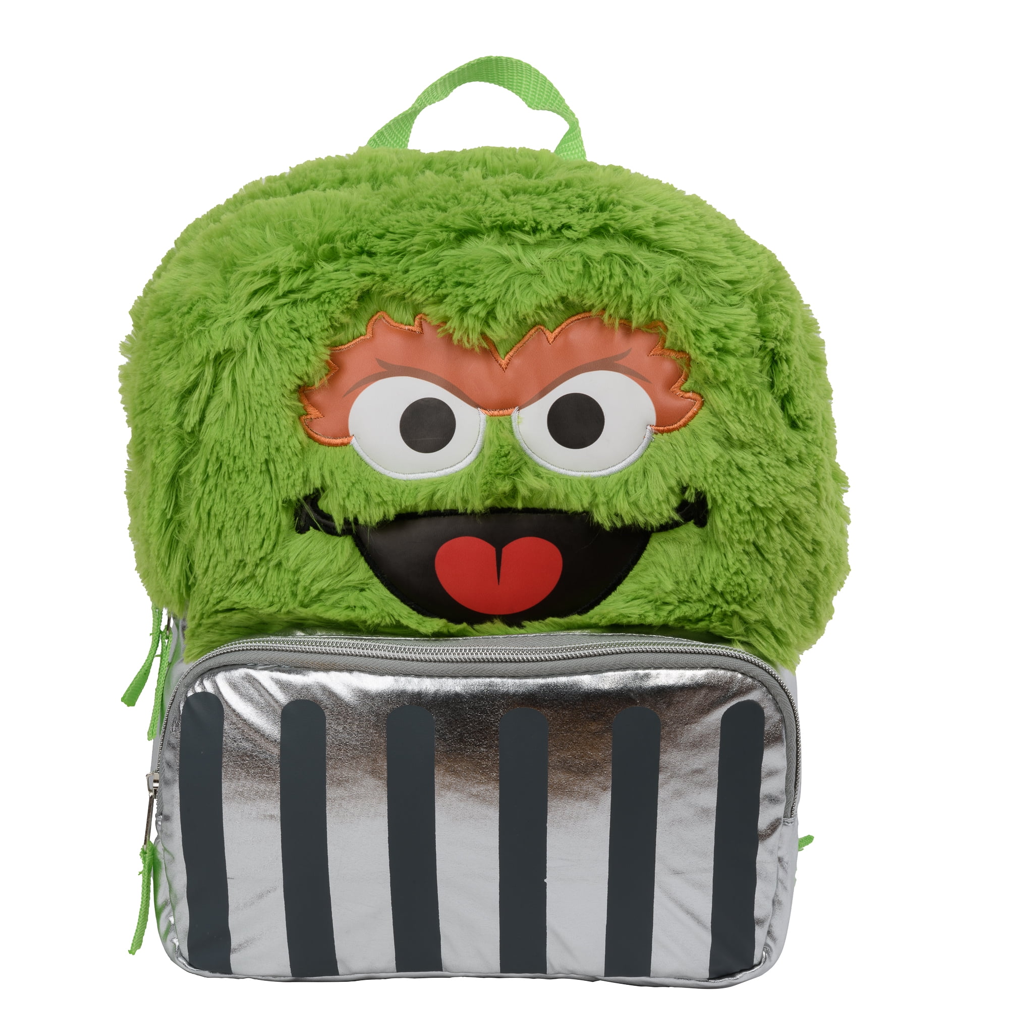 Sesame Street UnisexToddlers Plush Oscar the Grouch Mini Backpack, Green