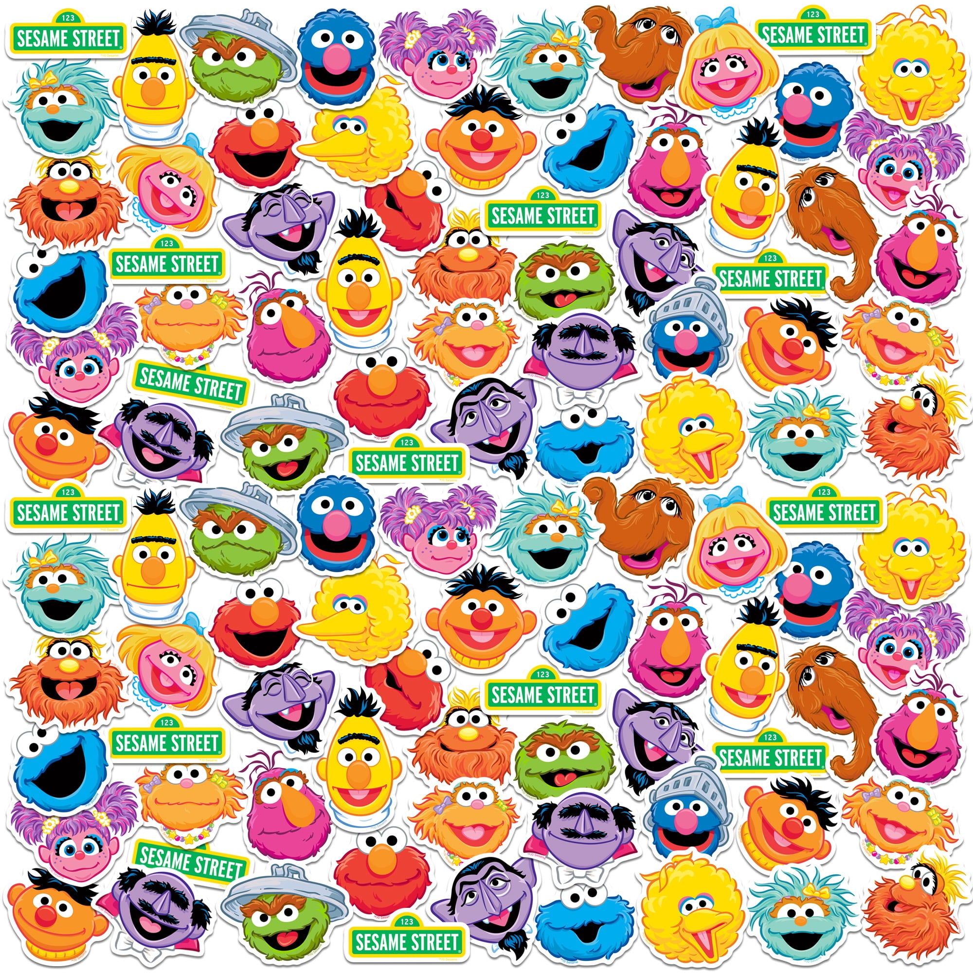 Sesame Street Variety Character Faces Miscellaneous 100Ct Sticker Pack