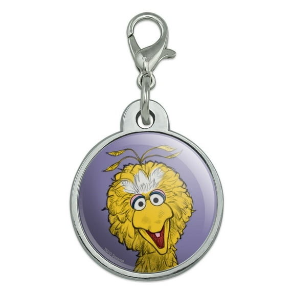 Sesame Street Vintage Big Bird Chrome Plated Metal Pet Dog Cat ID Tag