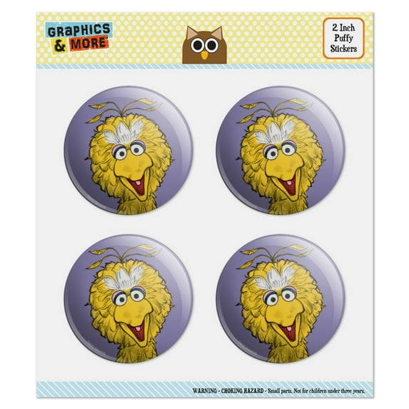 Sesame Street Vintage Big Bird Puffy Bubble Dome Scrapbooking Crafting Sticker Set
