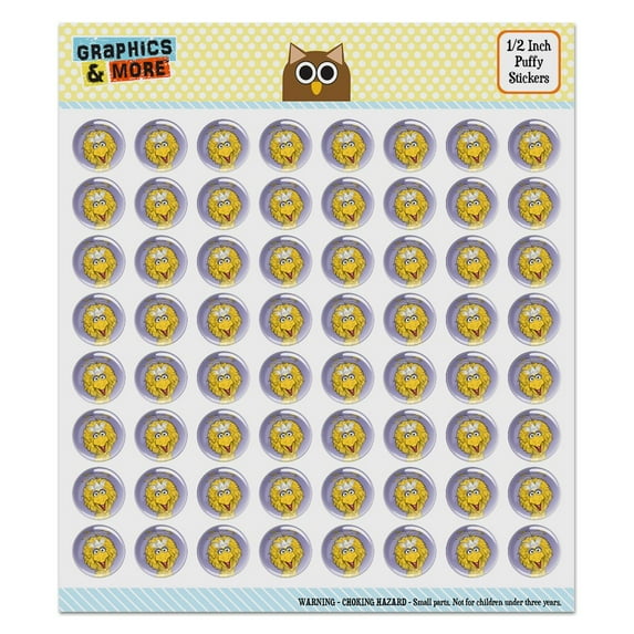 Sesame Street Vintage Big Bird Puffy Bubble Dome Scrapbooking Crafting Sticker Set