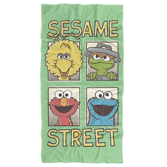 Sesame Street Vintage Comic Panels Officially Licensed Beach Towel 30' X 60'