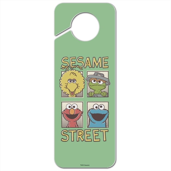 Sesame Street Vintage Comic Panels Plastic Door Knob Hanger Sign