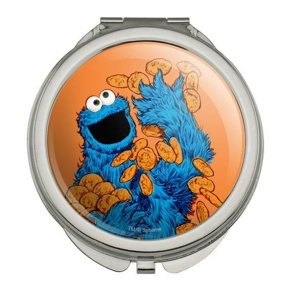 Sesame Street Vintage Cookie Monster Compact Travel Purse Handbag Makeup Mirror
