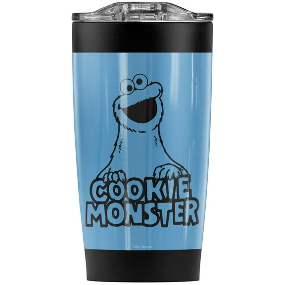 Sesame Street/Vintage Cookie Monster Stainless Steel Tumbler 20 oz Coffee Travel Mug/Cup, Vacuum Insulated & Double Wall with Leakproof Sliding Lid | Great for Hot Drinks and Cold Beverages
